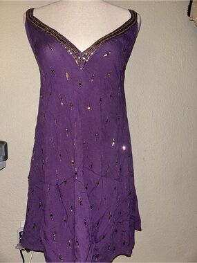 helsa voile faire mini dress MARISA WHITE/NUDE / S